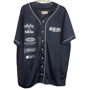 Retrofit Grand Prix Racing Jersey Men’s XXL Navy Button Front Short Sleeve ARWC
